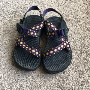 Women’s Purple and Yellow Chacos